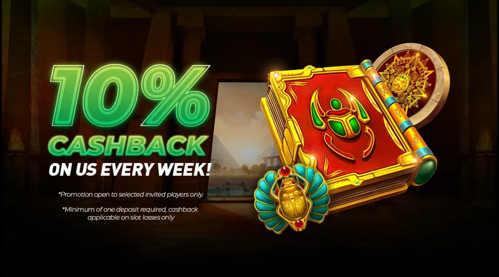 10% Cashback on us every week! The Pokies Net